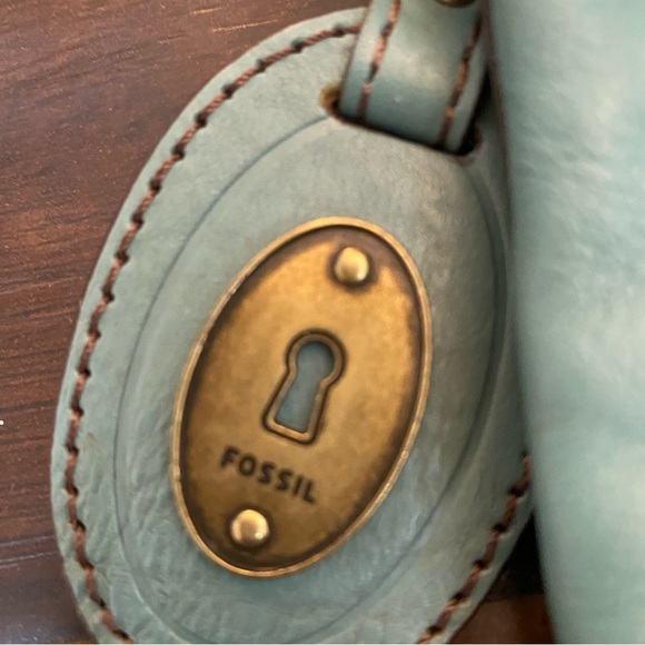 Fossil Genuine Leather Women's Blue Handbag One Size - Picture 4 of 10